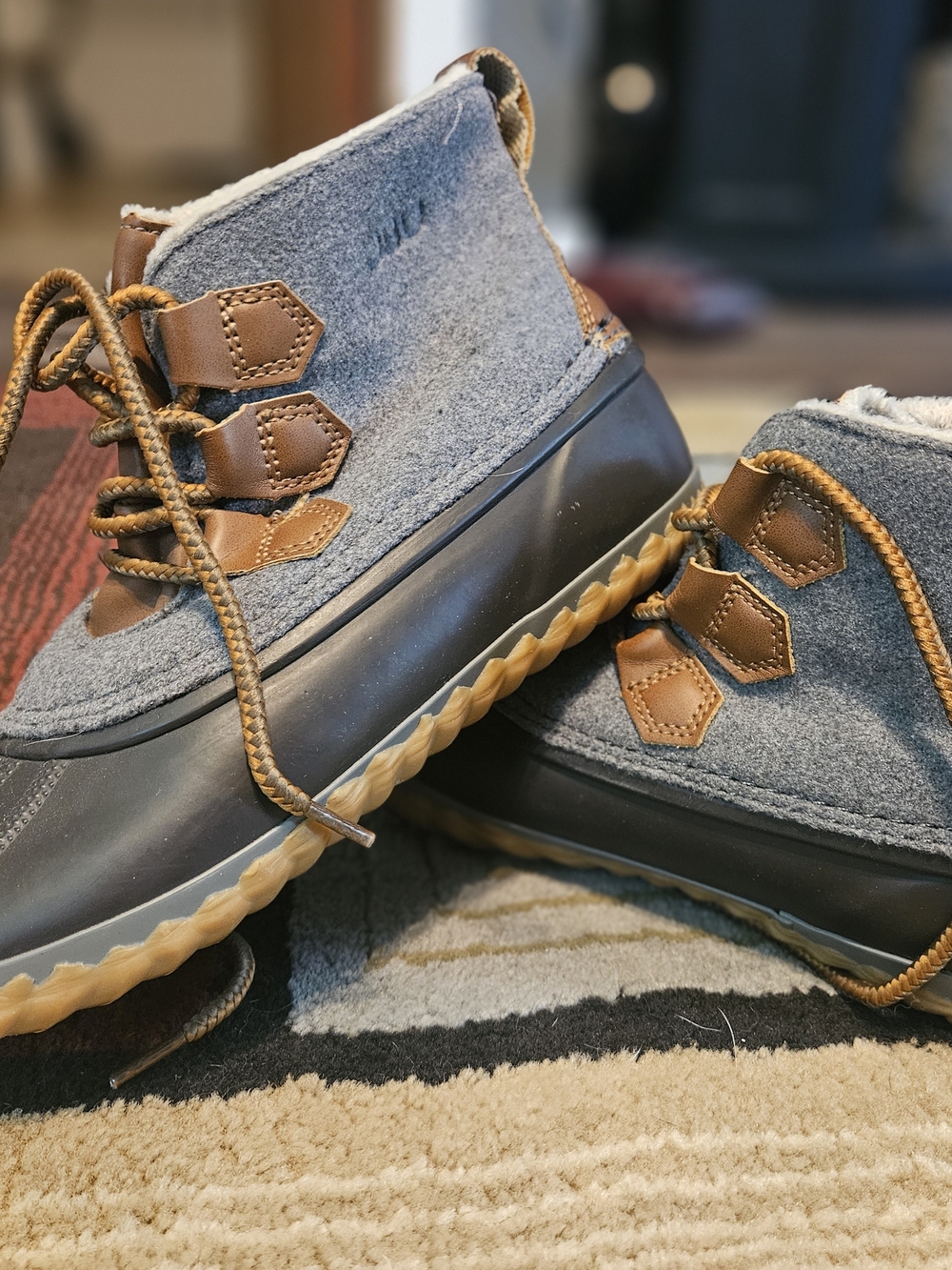 Cozy Grey & Brown Women's Ankle Booties - Insulated Winter Boots